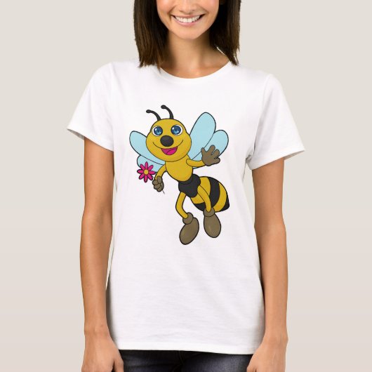 T-shirt Abeille à fleurs (Devant)
