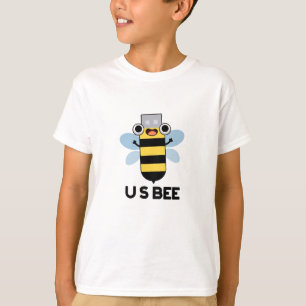 T-shirt Abeille américaine drôle clé USB jeu de mots techn