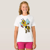 T-shirt Abeille avec Fleur (Devant entier)
