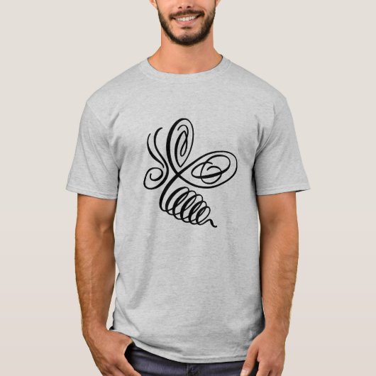 T-shirt Abeille de miel calligraphique de penwork (Devant)