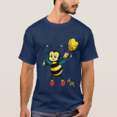 T-shirt Abeille de miel mignonne avec coeur et monogramme (Devant)