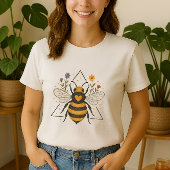 T-shirt Abeille d'été florale mignonne