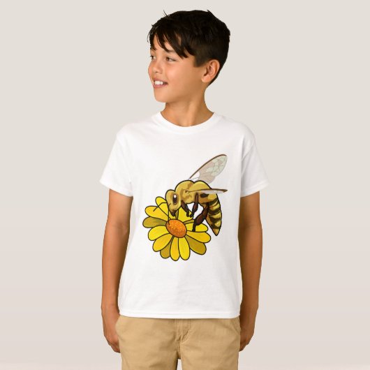 T-shirt Abeille en fleurs (Devant entier)