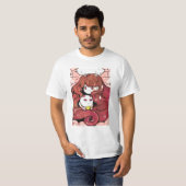 T-shirt Abeille et chiot vintage (Devant entier)