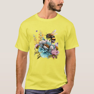 T-shirt Abeille et fleurs