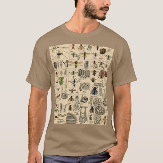 T-shirt Abeille Insecte Bug Wasp Nature Peinture des abeil (Devant)