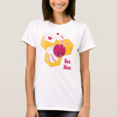 T-shirt Abeille mignonne aux Coeurs de Saint-Valentin rose (Devant)