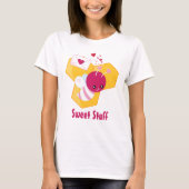 T-shirt Abeille mignonne avec Coeurs de Saint-Valentin ros (Devant)
