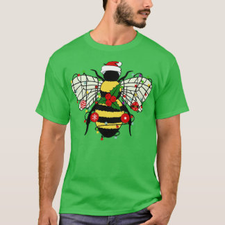 T-shirt Abeille Noël Arbre Lumières Drôle Abee Lover Chr