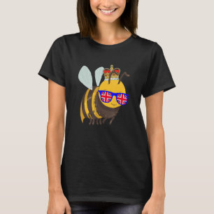 T-shirt Abeille portant des lunettes de soleil et couronne