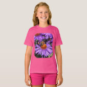 T-shirt Abeille Sur Purple Aster Nature  (Devant entier)
