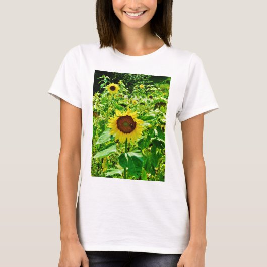 T-shirt Abeille sur tournesol jaune (Devant)