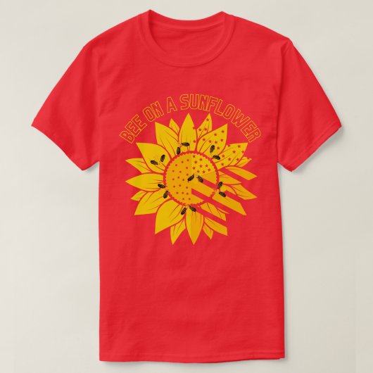 T-shirt abeille sur un tournesol 50 (Design devant)