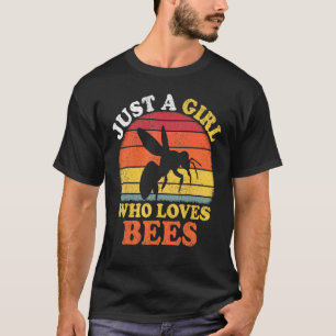 T-shirt Abeille Vintage Juste Une Fille Qui Aime Les Abeil
