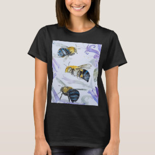 T-shirt Abeilles australiennes à bandes bleues avec des sa
