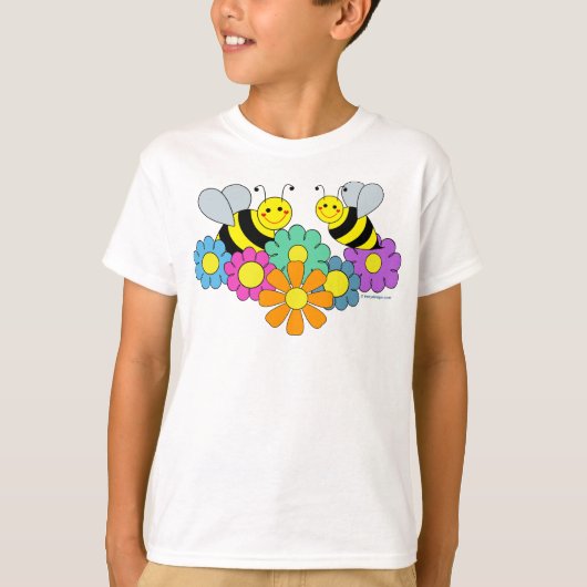 T-shirt Abeilles et fleurs (Devant)
