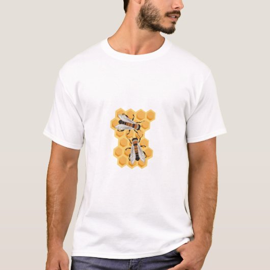 T-shirt abeilles sur le peigne (Devant)