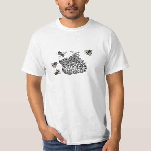 T-shirt Abeilles vintages (Devant)