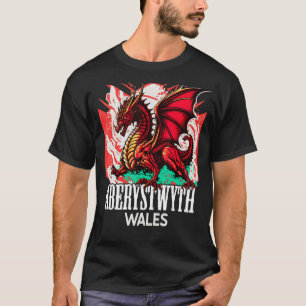 T-shirt Aberystwyth Pays de Galles Drapeau Y Ddraig Goch D