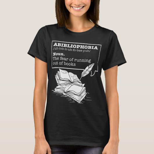 T-shirt Abibliophobia Definition Bookworm Livres (Devant)