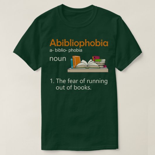 T-shirt Abibliophobie Définition Lecture Nerd Amateurs de (Design devant)