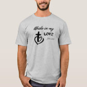 T-shirt Abide in my love Christian cross (Devant)