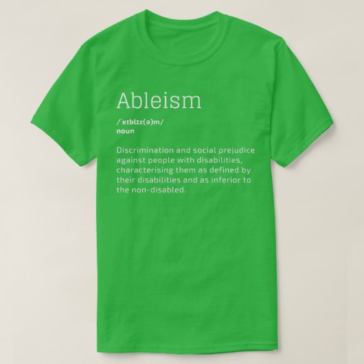 T-shirt Ableisme discrimination personnes handicapées (Design devant)
