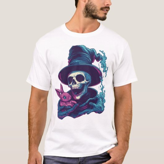 T-shirt Abra-Cadabra Bones � Crâne Magique Drôle (Devant)