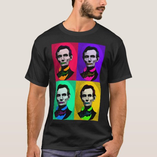 T-shirt Abraham Lincoln 1858, Interprétation Pop Art (Devant)