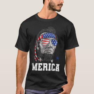 T-shirt Abraham Lincoln 4 juillet Merica Hommes Femmes Ame