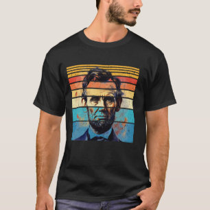 T-shirt Abraham Lincoln Américain Drapeau USA 4 Juillet