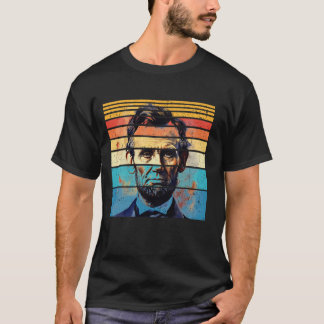 T-shirt Abraham Lincoln Américain Drapeau USA 4 Juillet