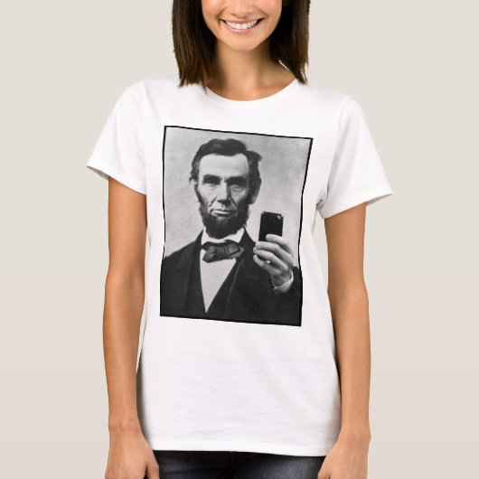 T-shirt Abraham Lincoln avec le téléphone portable (Devant)