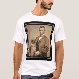 T-shirt Abraham Lincoln et son chat "Dixie "