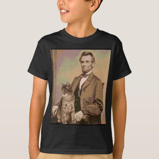 T-shirt Abraham Lincoln et son chat "Dixie " (Devant)