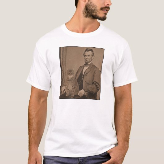 T-shirt Abraham Lincoln et son chat "Gloria " (Devant)