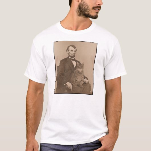 T-shirt Abraham Lincoln et son chat "Gloria" 2 (Devant)