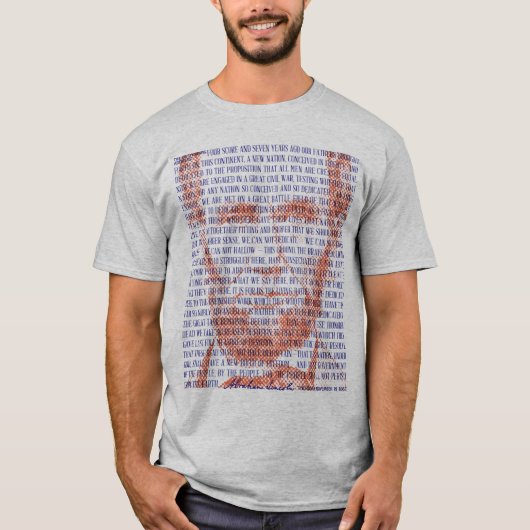T-shirt Abraham Lincoln & Gettysburg Adresse en Rouge & Bl (Devant)