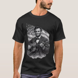 T-shirt Abraham Lincoln jouant de la guitare patriotique a