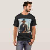 T-shirt Abraham Lincoln Jouer à basse électrique Stat Libe (Devant entier)