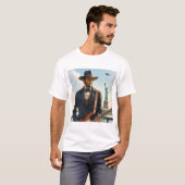 T-shirt Abraham Lincoln Jouer à basse électrique Stat Libe (Devant entier)