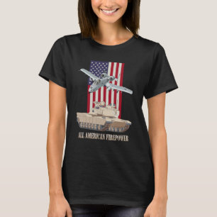 T-shirt Abrams M1A2 A 10 Thunderbolt II Drapeau Américain