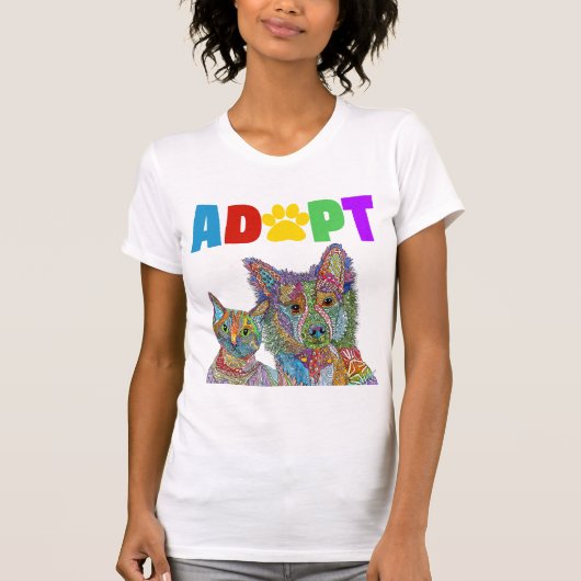 T-shirt Abri animal Adoption d'animal (Devant)