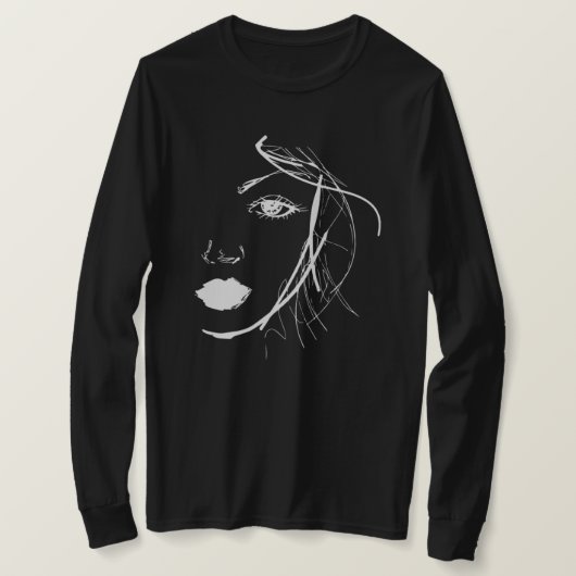 T-shirt Abstract Art Lady Woman Face Gift Idea (Design devant)