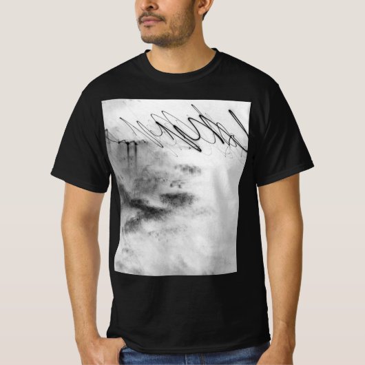T-shirt Abstract Black and White Light Trails Long Exposur (Devant)