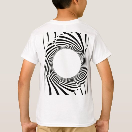 T-shirt Abstract Black Hole Spiral Line Art  (Dos)