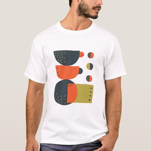 T-shirt Abstract Coffee Mugs Stacked (Devant)