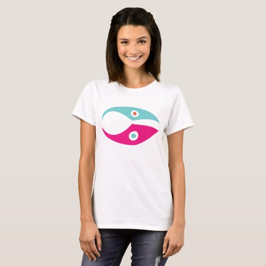 T-shirt Abstract colorful fish symbol minimal design logo (Devant entier)