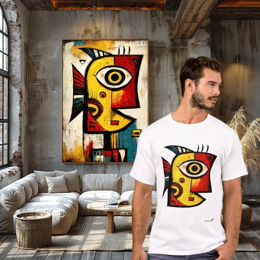 T-shirt Abstract Expressionist Fish | Modern Geometric Art
