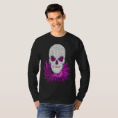 T-shirt Abstract Fantasy Lacy Skull Goth Pink Eyes (Devant entier)